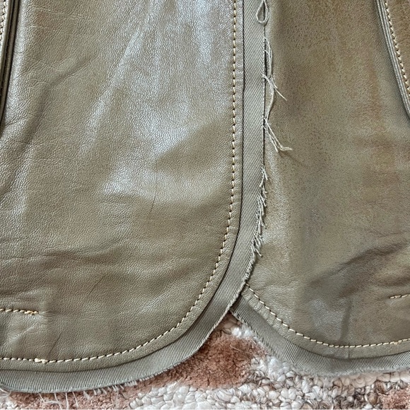 Jakett Meryl Washed Leather Utility Jacket Sage Green Size L - Picture 5 of 10